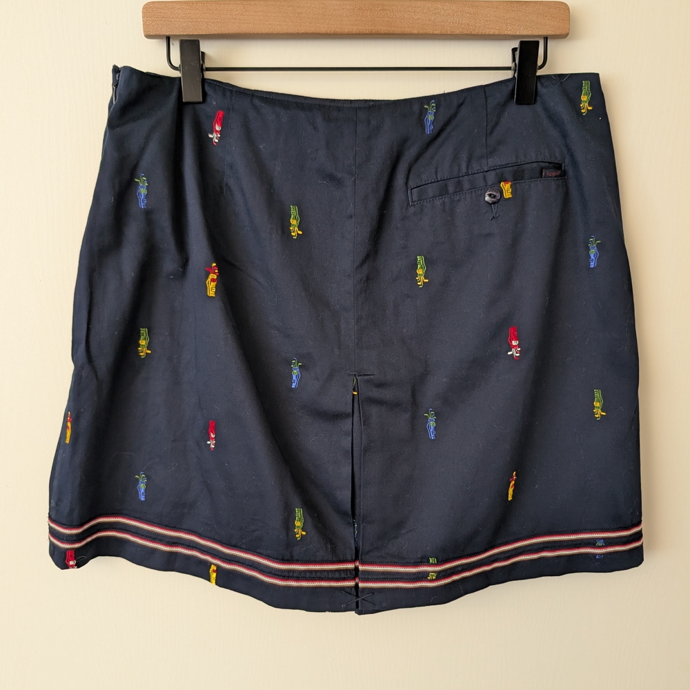 Lizgolf Womens 12 Embroidered Athletic Skort Blue Activewear Athleisure Golf - Picture 4 of 6